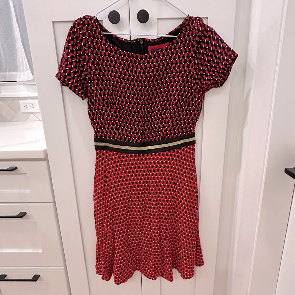 Anthropologie Short Printed Holiday Party Dress